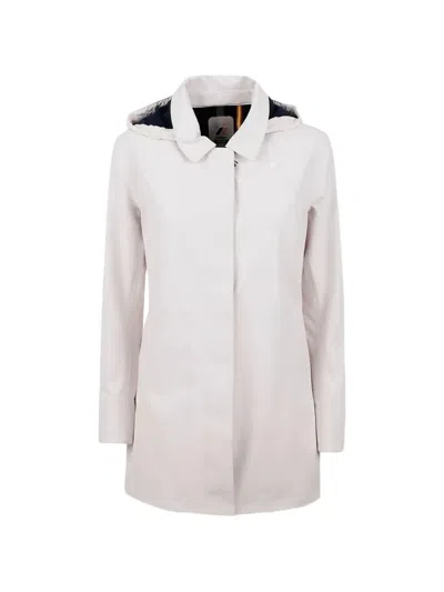 K-way Mathy Bonded Hooded Coat In Neutral