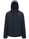 K-way Short Jacket With Adjustable Hood In Blue