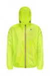 K-way Men's Le Vrai 3.0 Claude Rain Jacket In Yellow Soleil In Green