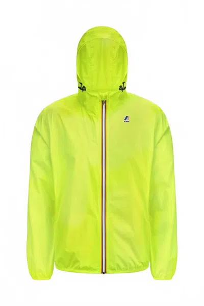 K-way Men's Le Vrai 3.0 Claude Rain Jacket In Yellow Soleil In Green