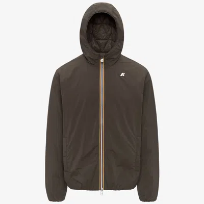 K-WAY MEN'S SHORT JACKET K-WAY JACK PLAIN WARM K2136DW-XRG BLACK OLIVES