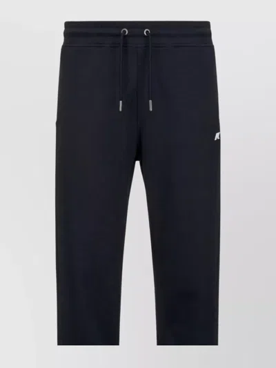 K-way Mickyel French Terry Sporty Cotton Trousers In Black