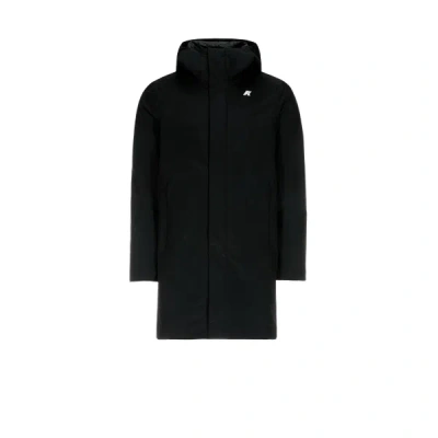 K-way Mid-length Nylon Parka In Black