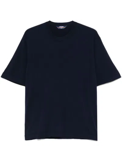 K-way Navy Blue Crewneck Solid T-shirt