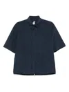 K-way Navy Blue Short Sleeve Shirt With Patch Pocket In Blue