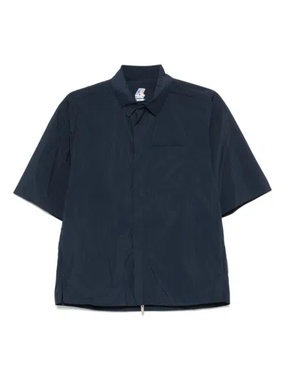 K-way Navy Blue Short Sleeve Shirt With Patch Pocket