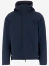 K-way High-collar Adjustable-hood Coat In Blue