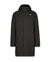 K-way Nylon Ottoman Warm Casual Jacket With Adjustable Hood In Black
