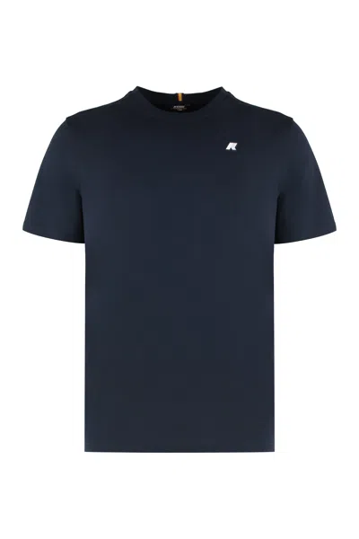 K-way Odom Letitrain Cotton Crew-neck T-shirt In Blue