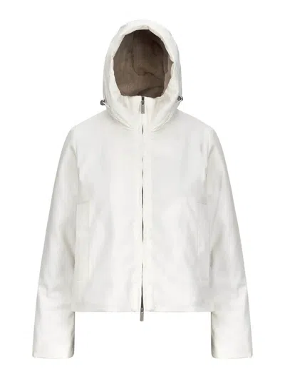 K-way Olga Twill Fur In White Gardenianatur