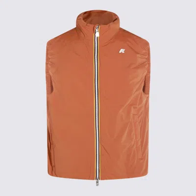 K-way High Collar Side Pockets Jacket In Brown