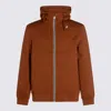 K-way Relaxed Fit Hooded Jacket With Ribbed Cuffs And Hem In Brown