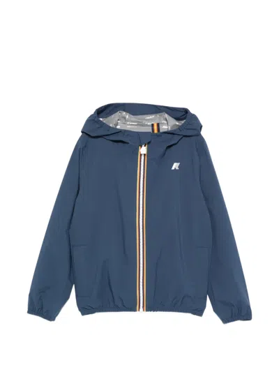 K-way Kids' P. Jake Plus.2 Hooded Jacket In Blue