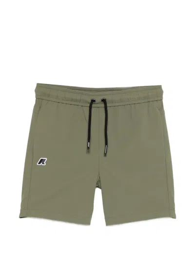 K-way Kids' P. Nesilier Drawstring Logo Shorts In Green