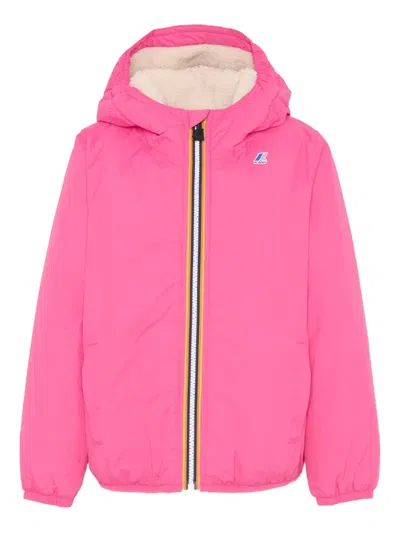 K-way Kids' Padded Hooded Jacket In Pink