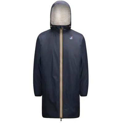 K-way Padded Long Coat In Blue
