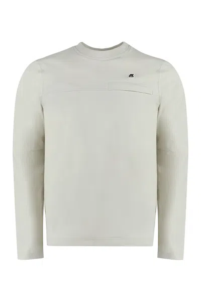 K-way Patch Detail Crew-neck Sweatshirt In Beige