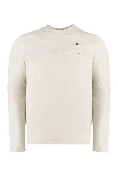 K-way Patch Detail Crew-neck Sweatshirt In Neutral