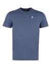 K-way Patch-pocket Cotton T-shirt In Blue