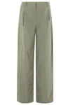 K-way High-waisted Trousers In Green Lichen