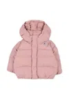 K-way Pink Down Jacket For Baby Girl In Pink