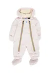 K-way White Down Jacket For Babykids With Logo In White