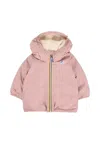 K-way Pink Jacket For Baby Girl With Logo In Pink