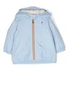 K-way Stripe-detail Hooded Jacket In Beige