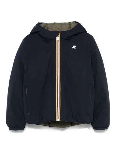K-way Kids' Quilted Reversible Jacket In Blue