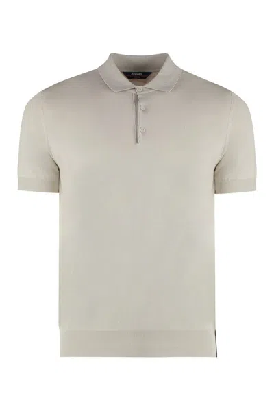 K-way Pleyne Knitted Cotton Polo Shirt In Ecru