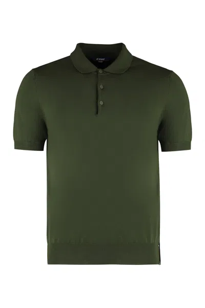 K-way Pleyne Knitted Cotton Polo Shirt In Green