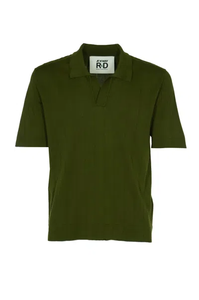 K-way Pleynel Knitted Polo Shirt In Green Sphagnum