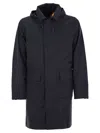 K-way Poirol Tech Wool Blend Coat In Blue