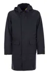 K-way Poirol Tech Wool Blend Coat In Blue