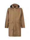 K-way Poirol Hooded Zip-front Raincoat In Beige