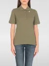 K-way Three-button Short-sleeve Polo Top In Green