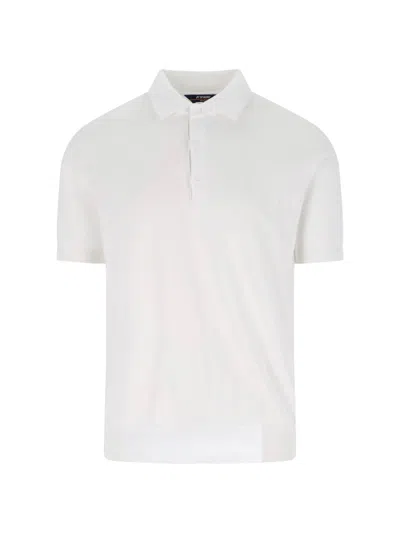 K-way Knitted Cotton Polo With Ribbed Accents In Neutral