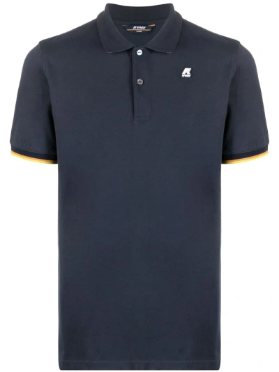 K-way Polo Shirt With Logo In Blue