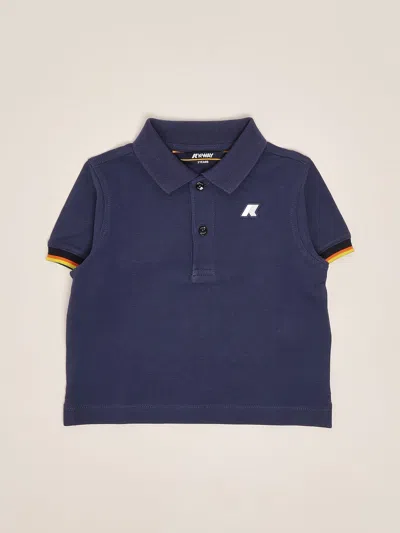 K-way Kids' Polo Vincent Pique Polo In Blue