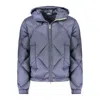 K-way Quilted Solid Color Down Jacket With Hood In Blue