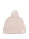 K-way Pom-pom Ribbed Beanie In Neutral