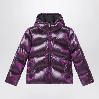 K-WAY PURPLE DOWN JACKET IN IRIDESCENT NYLON