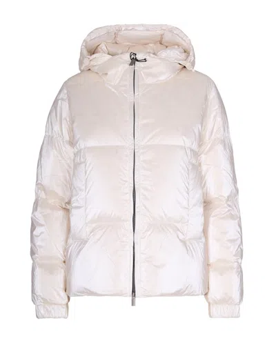 K-WAY QUILTED DOWN JACKET WITH PEARLESCENT FINISH AND HOOD