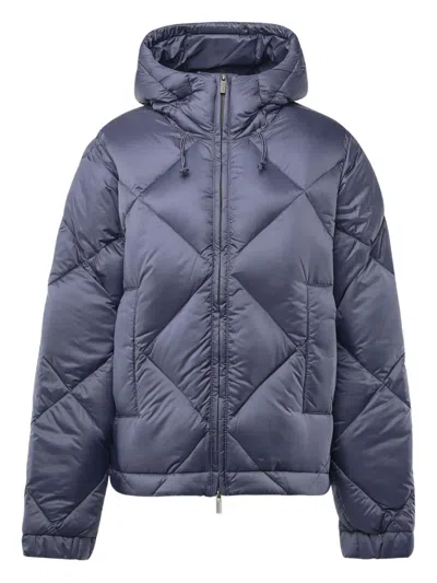 K-way Quilted Hooded Jacket In Blue