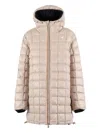 K-way Quilted Hooded Jacket In Neutral