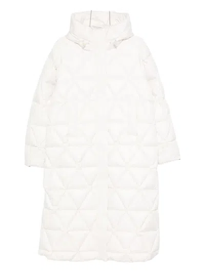 K-WAY QUILTED WHITE PARKA WITH RELAXED FIT