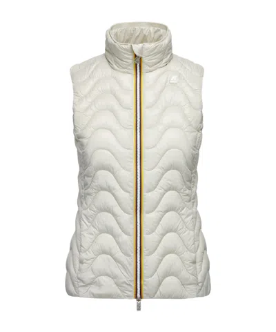 K-way Quilted Zipper Vest In White