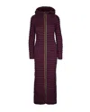 K-way R&d Tech-padded Long Coat With Contrasting Full-zip Closure In Red