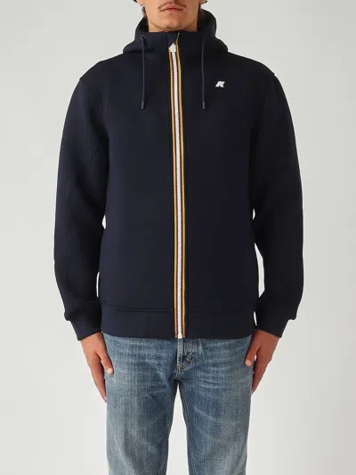 K-way Rainer Spacer. Regular-fit. Giacca In Scuba Leggero. Tessuto Interlock Spessorato Opaco. Chiusura Co In Blue