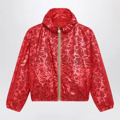 K-way Kids' Red Laurette Jacket With Laminated Print